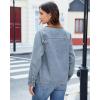 imageluvamia Jean Jacket Women Trendy Button Down Contrast Corduroy Collar Casual Loose Fit Denim Barn Jackets with PocketsAqua Blue