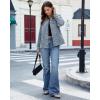 imageluvamia Jean Jacket Women Trendy Button Down Contrast Corduroy Collar Casual Loose Fit Denim Barn Jackets with PocketsAqua Blue