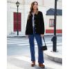 imageluvamia Jean Jacket Women Trendy Button Down Contrast Corduroy Collar Casual Loose Fit Denim Barn Jackets with PocketsBlack