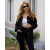 imageluvamia Jean Jacket Women Trendy Button Down Contrast Corduroy Collar Casual Loose Fit Denim Barn Jackets with PocketsBlack