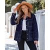 imageluvamia Jean Jacket Women Trendy Button Down Contrast Corduroy Collar Casual Loose Fit Denim Barn Jackets with PocketsNightfall Blue