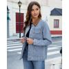 imageluvamia Jean Jacket Women Trendy Button Down Contrast Corduroy Collar Casual Loose Fit Denim Barn Jackets with PocketsRoadknight Blue