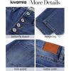 imageluvamia Straight Leg Jeans for Women High Waisted Trendy Button Fly Trouser Jeans Stretchy Denim Pants with PocketsDarkness Blue