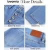 imageluvamia Straight Leg Jeans for Women High Waisted Trendy Button Fly Trouser Jeans Stretchy Denim Pants with PocketsMedium Blue