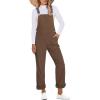 imageluvamia Corduroy Overalls for Women Loose Fit Baggy Straight Casual Adjustable Straps Bib Jumpsuit Overalls with PocketsCocoa Brown