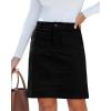 imageluvamia Corduroy Skirts for Women High Waisted Trendy Fall Elastic Waist Casual Stretchy Short Skirts with Patch PocketsBlack