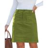 imageluvamia Corduroy Skirts for Women High Waisted Trendy Fall Elastic Waist Casual Stretchy Short Skirts with Patch PocketsOlive Green
