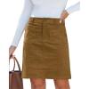 imageluvamia Corduroy Skirts for Women High Waisted Trendy Fall Elastic Waist Casual Stretchy Short Skirts with Patch PocketsToffee Brown