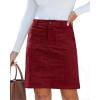 imageluvamia Corduroy Skirts for Women High Waisted Trendy Fall Elastic Waist Casual Stretchy Short Skirts with Patch PocketsWine Red
