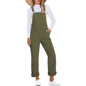 imageluvamia Corduroy Overalls for Women Loose Fit Baggy Straight Casual Adjustable Straps Bib Jumpsuit Overalls with PocketsOlive Green