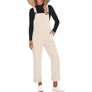 imageluvamia Corduroy Overalls for Women Loose Fit Baggy Straight Casual Adjustable Straps Bib Jumpsuit Overalls with PocketsTurtledove