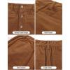 imageluvamia Corduroy Skirts for Women Midi Length High Waisted Button Down Trendy Stretchy Fall Elastic Waist Casual SkirtBrown
