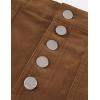 imageluvamia Corduroy Skirts for Women Midi Length High Waisted Button Fly Fall Casual Elastic Waist Long Skirt with SlitBrown