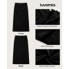 imageluvamia Corduroy Skirts for Women Midi Length High Waisted Trendy Fall Elastic Waist Casual Stretchy Welt Pockets SkirtBlack