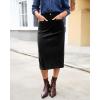 imageluvamia Corduroy Skirts for Women Midi Length High Waisted Trendy Fall Elastic Waist Casual Stretchy Welt Pockets SkirtBlack