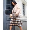 imageluvamia Plaid Skirts for Women Midi Length High Waisted Button Down A Line Fall Winter Elastic Waist Skirt with PocketsDark Blue Plaid