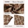 imageluvamia Plaid Skirts for Women Midi Length High Waisted Trendy A Line Elastic Waist Casual Office Work Fall SkirtBrown