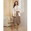 imageluvamia Plaid Skirts for Women Midi Length High Waisted Trendy A Line Elastic Waist Casual Office Work Fall SkirtBrown