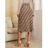 imageluvamia Plaid Skirts for Women Midi Length High Waisted Trendy A Line Elastic Waist Casual Office Work Fall SkirtBrown