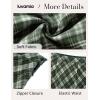 imageluvamia Plaid Skirts for Women Midi Length High Waisted Trendy A Line Elastic Waist Casual Office Work Fall SkirtGreen