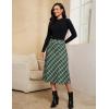 imageluvamia Plaid Skirts for Women Midi Length High Waisted Trendy A Line Elastic Waist Casual Office Work Fall SkirtGreen