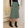 imageluvamia Plaid Skirts for Women Midi Length High Waisted Trendy A Line Elastic Waist Casual Office Work Fall SkirtGreen