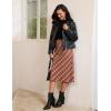 imageluvamia Plaid Skirts for Women Midi Length High Waisted Trendy A Line Elastic Waist Casual Office Work Fall SkirtWinery