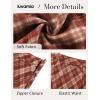 imageluvamia Plaid Skirts for Women Midi Length High Waisted Trendy A Line Elastic Waist Casual Office Work Fall SkirtWinery