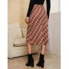 imageluvamia Plaid Skirts for Women Midi Length High Waisted Trendy A Line Elastic Waist Casual Office Work Fall SkirtWinery
