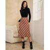 imageluvamia Plaid Skirts for Women Midi Length High Waisted Trendy A Line Elastic Waist Casual Office Work Fall SkirtWinery