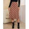 imageluvamia Plaid Skirts for Women Midi Length High Waisted Trendy A Line Elastic Waist Casual Office Work Fall SkirtWinery