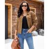 imageluvamia Jean Jacket Women Trendy Texture Distressed Button Down Long Sleeves Casual Trucker Denim Jackets with PocketsPecan Brown