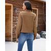 imageluvamia Jean Jacket Women Trendy Texture Distressed Button Down Long Sleeves Casual Trucker Denim Jackets with PocketsPecan Brown