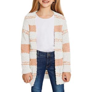 imageluvamia Girls Casual Open Front Long Cardigan Sweaters with Pockets