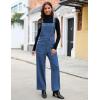 imageluvamia Jean Overalls for Women Loose Fit Baggy Wide Leg Bib Pocket Adjustable Straps Stretchy Denim Overall JumpsuitsCody Blue