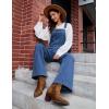 imageluvamia Jean Overalls for Women Loose Fit Baggy Wide Leg Bib Pocket Adjustable Straps Stretchy Denim Overall JumpsuitsCody Blue