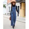imageluvamia Jean Overalls for Women Loose Fit Baggy Wide Leg Bib Pocket Adjustable Straps Stretchy Denim Overall JumpsuitsCody Blue