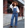 imageluvamia Jean Overalls for Women Loose Fit Baggy Wide Leg Bib Pocket Adjustable Straps Stretchy Denim Overall JumpsuitsCody Blue