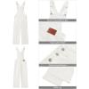 imageluvamia Jean Overalls for Women Loose Fit Baggy Wide Leg Bib Pocket Adjustable Straps Stretchy Denim Overall JumpsuitsCream White
