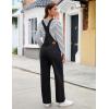imageluvamia Jean Overalls for Women Loose Fit Baggy Wide Leg Bib Pocket Adjustable Straps Stretchy Denim Overall JumpsuitsIconic Black