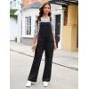 imageluvamia Jean Overalls for Women Loose Fit Baggy Wide Leg Bib Pocket Adjustable Straps Stretchy Denim Overall JumpsuitsIconic Black