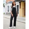 imageluvamia Jean Overalls for Women Loose Fit Baggy Wide Leg Bib Pocket Adjustable Straps Stretchy Denim Overall JumpsuitsIconic Black