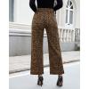 imageluvamia Wide Leg Jeans Woman Trendy High Waisted Leopard Cheetah Print Ankle Length Stretchy Denim Pants with PocketsBrown Cheetah