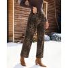 imageluvamia Wide Leg Jeans Woman Trendy High Waisted Leopard Cheetah Print Ankle Length Stretchy Denim Pants with PocketsBrown Leopard