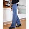 imageluvamia Wide Leg Jeans for Women Trendy High Waisted Double Side Seams Stretchy Denim Pants Trouser Jeans with PocketsMedium Blue
