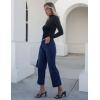 imageluvamia Wide Leg Jeans for Women Trendy High Waisted Flare Jeans Cropped Denim Pants Stretchy Baggy with Patch PocketsNightfall Blue