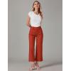 imageluvamia Wide Leg Jeans for Women Trendy High Waisted Flare Jeans Cropped Denim Pants Stretchy Baggy with Patch PocketsOrange Rust