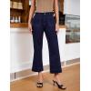 imageluvamia Wide Leg Jeans for Women Trendy High Waisted Flare Jeans Cropped Denim Pants Stretchy Baggy with Patch PocketsRinse Blue