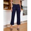imageluvamia Wide Leg Jeans for Women Trendy High Waisted Flare Jeans Cropped Denim Pants Stretchy Baggy with Patch PocketsRinse Blue