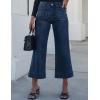 imageluvamia Wide Leg Jeans for Women Trendy High Waisted Flare Jeans Cropped Denim Pants Stretchy Baggy with Patch PocketsVintage Blue